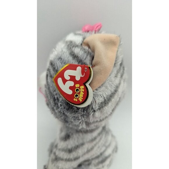 Ty Beanie Boo KiKi the Cat 9” Plush Bean Bag Stuffed Animal Tabby Cat - Picture 9 of 10